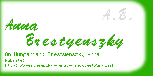 anna brestyenszky business card